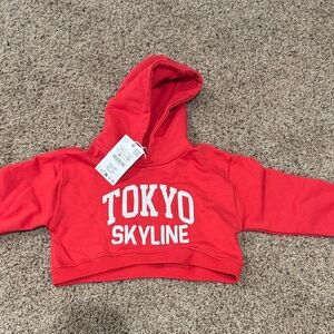 Zara Red Tokyo Skyline Kids Hoodie